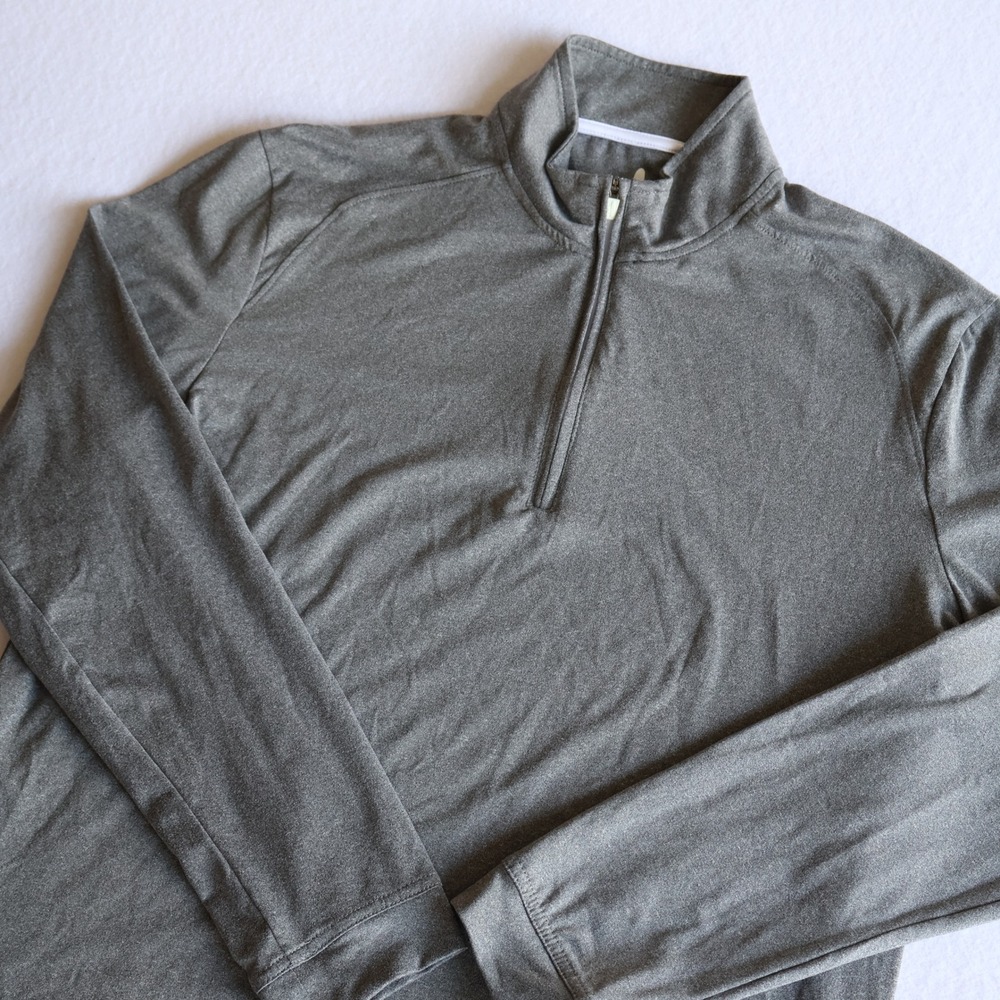 Johnnie-O Men's Medium Gray Performance Quarter Zip Shirt Golf Pullover